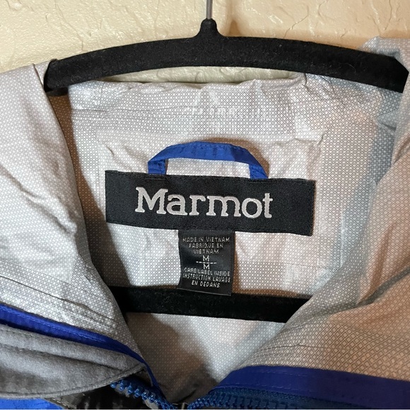 Marmot Kids Blue Grey Windbreaker with Hoodie Size Medium - Picture 7 of 11